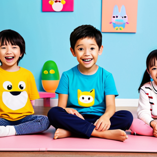 Home 7 A group of cheerful young children, fully clothed in comfortable, modest play attire, engaging joyfully with several vibrant, kawaii-style Teenieping characters. The Teenieping characters exhibit large, expressive eyes, soft pastel colors, and round, adorable forms, each embodying a distinct, positive emotion. The scene is a bright, family-friendly living room, bathed in natural light, featuring soft play mats and colorful children's artwork on the walls. Professional studio photography, vibrant colors, soft focus background, perfect anatomy, correct proportions, natural pose, well-formed hands, proper finger count, natural body proportions, safe for work, appropriate content, family-friendly, high quality.
