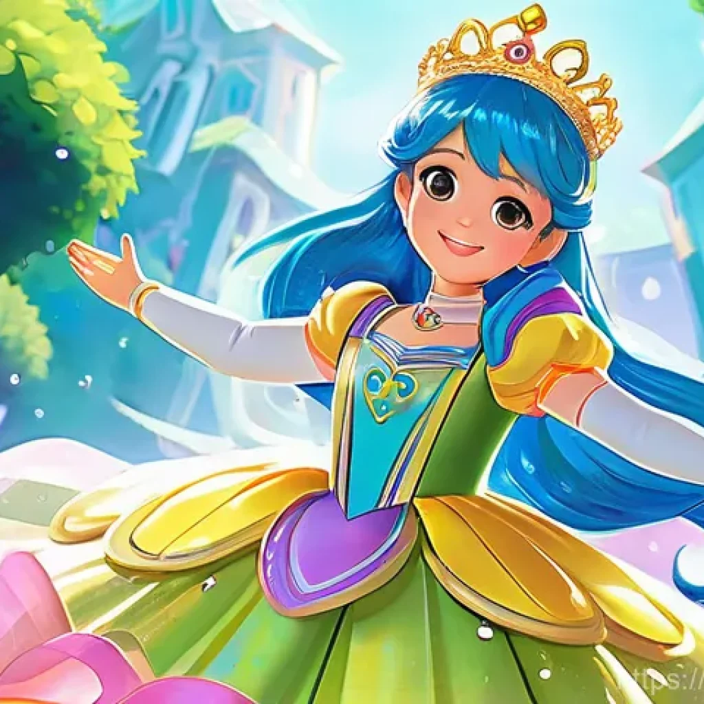 티니핑 방영 시간과 채널 정보 - **Prompt 1: Princess Romi and the Emotional Teeniepings**
A vibrant, colorful, and joyful anime-...