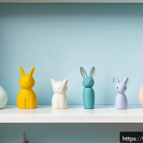 티니핑 한정판 캐릭터 소개 - A collection of elegant limited-edition TinyPing figurines displayed on a minimalist white shelf, fe...
